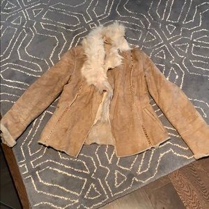 Vera Pelle Dibi Collection Tan real Shearling Coat